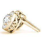 Vintage Inspired Round Halo Studs