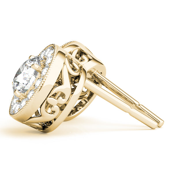Vintage Inspired Round Halo Studs