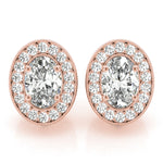 Vintage Inspired Oval Halo Studs