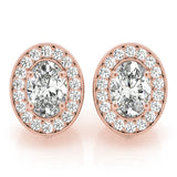 Vintage Inspired Oval Halo Studs