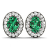 Lab Grown Vintage Inspired Oval Halo Studs