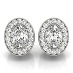 Vintage Inspired Oval Halo Studs