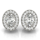 Vintage Inspired Oval Halo Studs