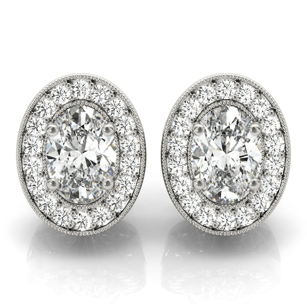 Vintage Inspired Oval Halo Studs