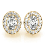 Vintage Inspired Oval Halo Studs