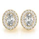 Vintage Inspired Oval Halo Studs
