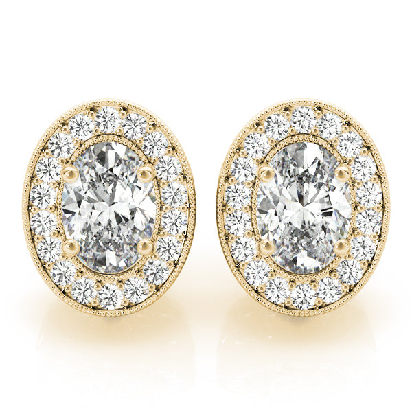 Vintage Inspired Oval Halo Studs