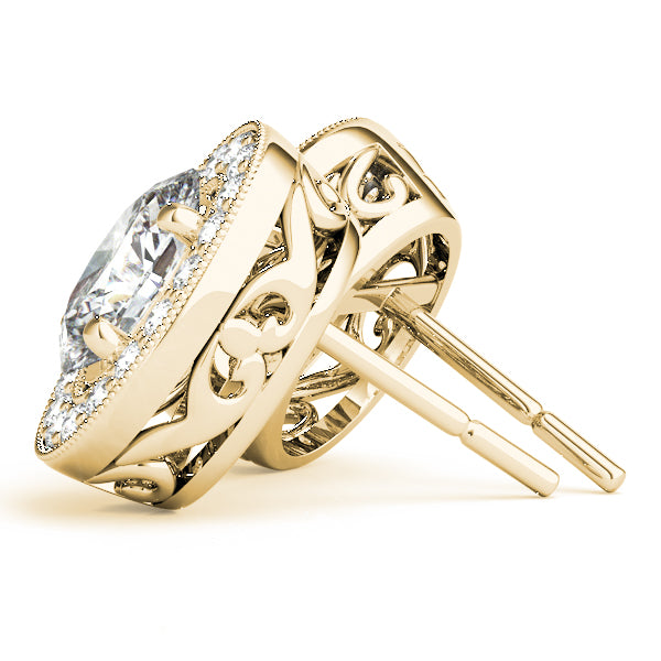 Vintage Inspired Oval Halo Studs
