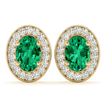 Vintage Inspired Oval Halo Studs