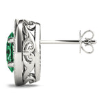 Lab Grown Vintage Inspired Oval Halo Studs