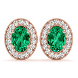 Vintage Inspired Oval Halo Studs
