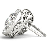 Vintage Inspired Oval Halo Studs