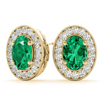 Vintage Inspired Oval Halo Studs