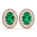 Vintage Inspired Oval Halo Studs
