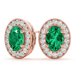 Lab Grown Vintage Inspired Oval Halo Studs