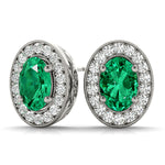 Vintage Inspired Oval Halo Studs