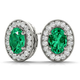 Vintage Inspired Oval Halo Studs