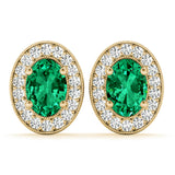 Vintage Inspired Oval Halo Studs