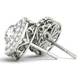 Lab Grown Round Double Halo Studs