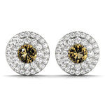 Round Double Halo Studs