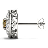 Round Double Halo Studs