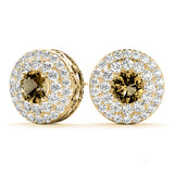 Round Double Halo Studs