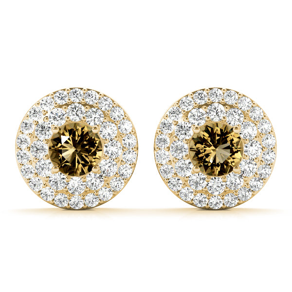Lab Grown Round Double Halo Studs