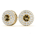 Lab Grown Round Double Halo Studs