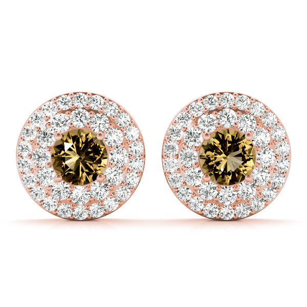 Lab Grown Round Double Halo Studs