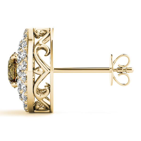 Lab Grown Round Double Halo Studs
