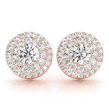 Natural Diamond Round Double Halo Studs
