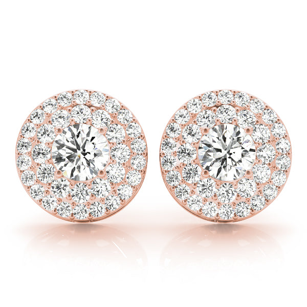 Natural Diamond Round Double Halo Studs