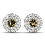 Round Double Halo Studs