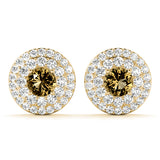 Round Double Halo Studs
