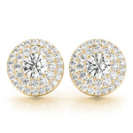 Natural Diamond Round Double Halo Studs