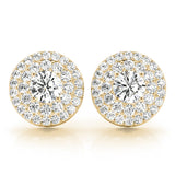 Natural Diamond Round Double Halo Studs