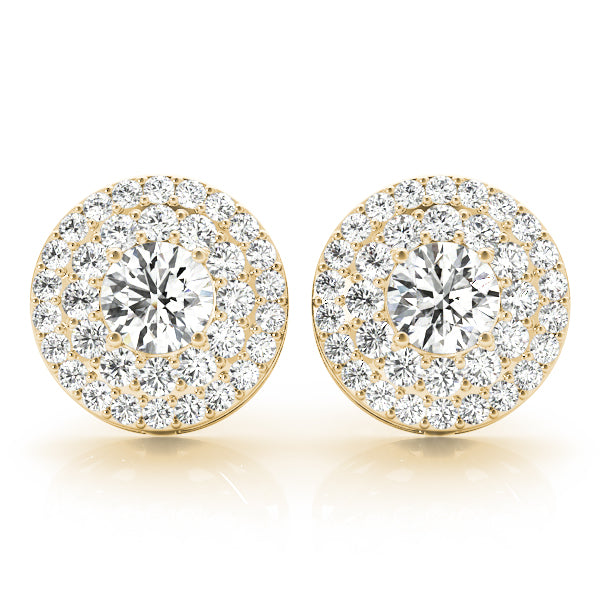 Natural Diamond Round Double Halo Studs