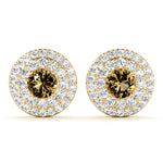 Lab Grown Round Double Halo Studs