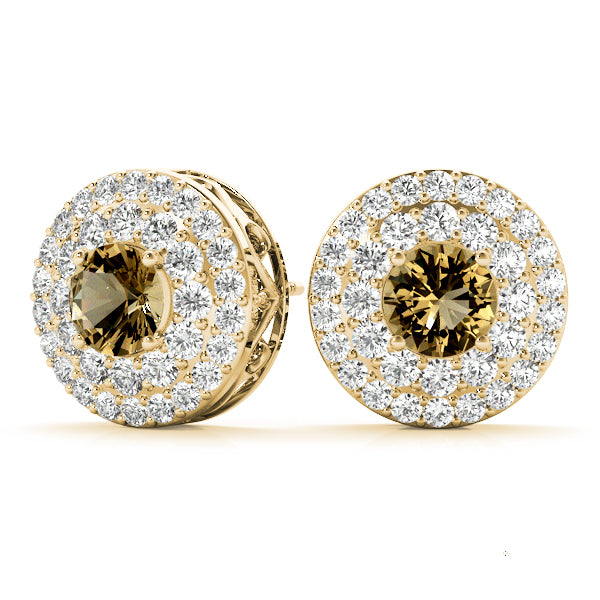Round Double Halo Studs