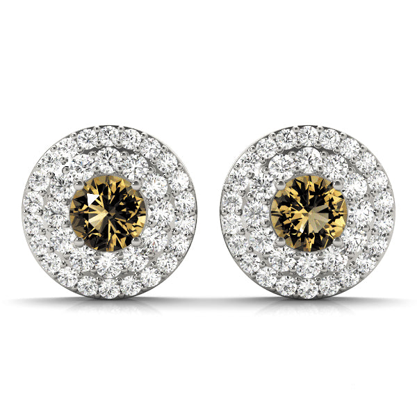 Round Double Halo Studs