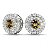 Round Double Halo Studs
