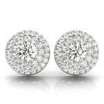 Natural Diamond Round Double Halo Studs