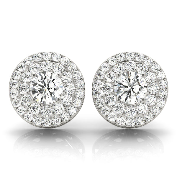 Natural Diamond Round Double Halo Studs