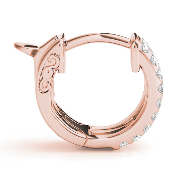 Three-Row Pavé Huggie Earrings