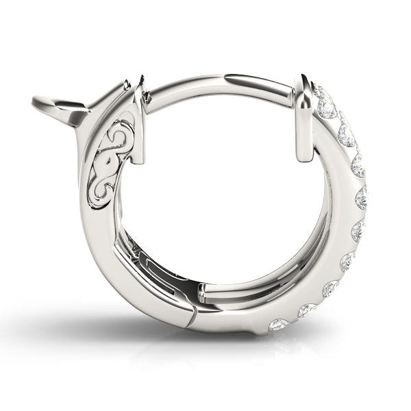 Three-Row Pavé Huggie Earrings