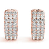 Three-Row Pavé Huggie Earrings