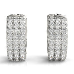 Three-Row Pavé Huggie Earrings