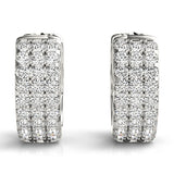 Three-Row Pavé Huggie Earrings