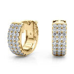 Three-Row Pavé Huggie Earrings