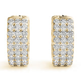 Three-Row Pavé Huggie Earrings